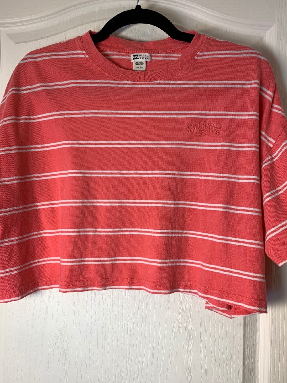 Billabong Coral Striped Crop Tee XS Relaxed Beachy Surf Girl Y2K Top
